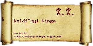 Kelényi Kinga névjegykártya